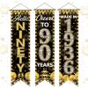 3 Pieces 90th Birthday Party Banners 90th Birthday Decorations for Men Women Black Gold 1936 Porch Signs Cheers to 90th Hanging Backdrops Black Gold Ninety Birthday Party Door Wall Decor Supplies