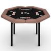 GarveeHome 48" Poker Table Foldable, 8-Player Casino Table with Padded Rails, Stainless Steel Cup Holders  Folding Metal Legs, Octagon Poker Card Board Game Table for Family Game Casino, Black view 1