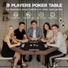 GarveeHome 48" Poker Table Foldable, 8-Player Casino Table with Padded Rails, Stainless Steel Cup Holders  Folding Metal Legs, Octagon Poker Card Board Game Table for Family Game Casino, Black view 2