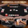 GarveeHome 48" Poker Table Foldable, 8-Player Casino Table with Padded Rails, Stainless Steel Cup Holders  Folding Metal Legs, Octagon Poker Card Board Game Table for Family Game Casino, Black view 4