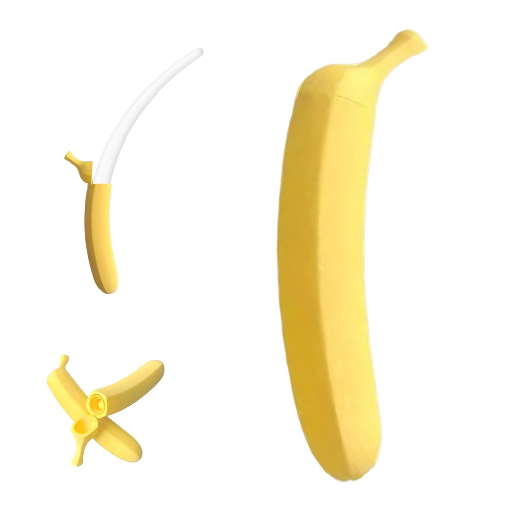 3D Printed Plastic Banana Wand,Extendable Banana Sword,Retractable Banana Shaped Stretchable Toy,Funny Prop Sword Toys for Stress Relief Holiday Role-Playing Prop Toy for Man Women (White)