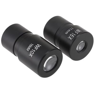 1pcs Biological Microscope Eyepiece WF10X/WF16X - Wide-Angle Glass Lens with Metal Case, 23.2mm Interface(10X)