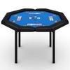 GarveeHome 48" Poker Table Foldable, 8-Player Casino Table with Padded Rails, Stainless Steel Cup Holders  Folding Metal Legs, Octagon Poker Card Board Game Table for Family Game Casino, Blue view 1