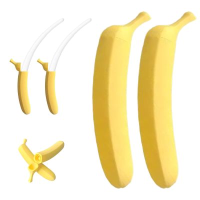 3D Printed Plastic Banana Wand,Extendable Banana Sword,Retractable Banana Shaped Stretchable Toy,Funny Prop Sword Toys for Stress Relief Holiday Role-Playing Prop Toy for Man Women (2Pcs White)