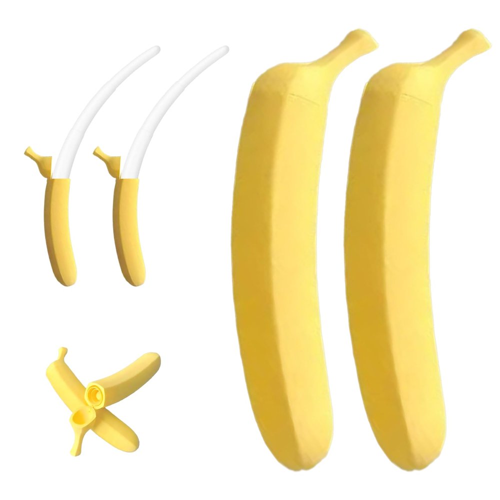3D Printed Plastic Banana Wand,Extendable Banana Sword,Retractable Banana Shaped Stretchable Toy,Funny Prop Sword Toys for Stress Relief Holiday Role-Playing Prop Toy for Man Women (2Pcs White)