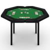 GarveeHome 48" Poker Table Foldable, 8-Player Casino Table with Padded Rails, Stainless Steel Cup Holders  Folding Metal Legs, Octagon Poker Card Board Game Table for Family Game Casino, Green view 1