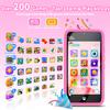 MOMILLA Toys Kids Smart Phone for Girls, 3.97 Cell Toy Phone with Dual Cameras, Stickers & Frames, Mini Toddler Play with 200+ Games, 16GB Storage, Christmas Birthday Gift for Kids Age 3-10 view 2