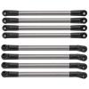 8pcs Metal Link Rod Pull Rod 275MM Wheelbase RC Accessories, RC Car Link Rod for 1/10 RC Crawler, Rust Proof Metal RC Pull Rod with Plastic Ends, Upgrade Spare view 3