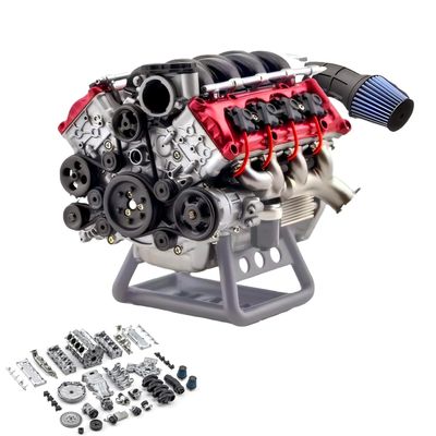 Partekavo V8 Engine Model Kit for Adults, Mini Engine Build Kit That Runs, RC Combustion Engine Model Kit, Suitable for Model Car AX90104 SCX10 Capra VS4-10 Pro/Ultra