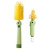 2-Pack Baby Bottle Brush, Dinosaur Theme 2-Size Silicone Bristles for Cleaning Baby Bottles, Sippy Cups, Travel & Home Use, Green, Cleaning Brushes view 1