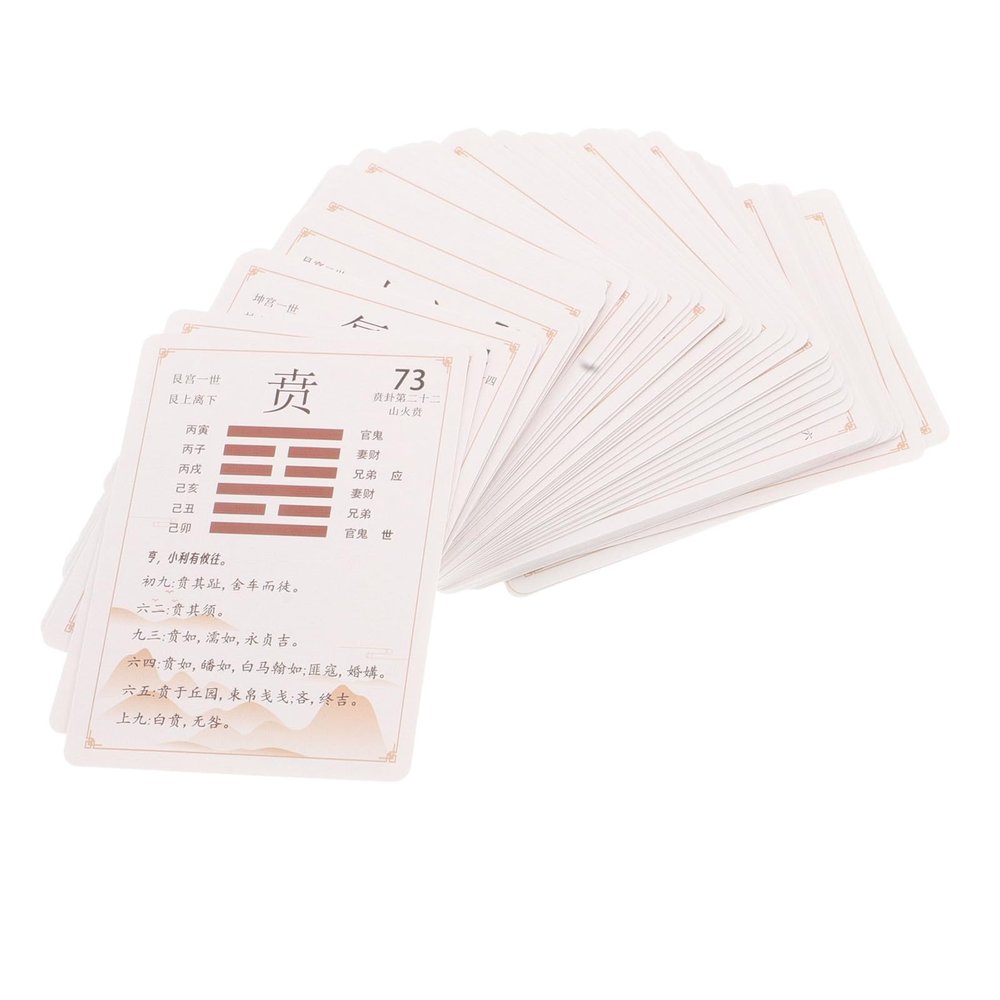 CIYODO 64pcs I Ching Cards Divination Deck with Chinese Wealth Coin Design Complete Guide for Spiritual Guidance Meditation Personal Growth and Decision Making Gift for Beginners and
