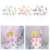 10PCS Butterfly Cake Toppers Set Food Grade Paper Baking Decorations For Birthday Wedding Party Dessert Designs Butterfly Cupcakes Toppers view 2