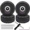 1.0 RC Wheels and Tires for Axial SCX24 Gladiator Bronco C10 Deadbolt AX24 TRX4M FCX24 Upgrade 1/24 1/18 RC Crawler Car 4 pcs/Set(Black) view 1