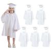 5 set Preschool & Kindergarten Graduation Cap and Gown, Shiny Kids Graduation gown with Tassel 2026+2027 Charm White view 1