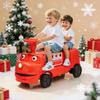 12V Ride on Car,Ride On Train Trackless, 12V Kids Electric Car w/Height-Adjustable Seat, Storage Chair, Headlight, Music, Rubber Wheels,2 Seater Train Toy for Kids 3+,Red view 1