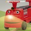 12V Ride on Car,Ride On Train Trackless, 12V Kids Electric Car w/Height-Adjustable Seat, Storage Chair, Headlight, Music, Rubber Wheels,2 Seater Train Toy for Kids 3+,Red view 4