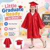 5 set Preschool & Kindergarten Graduation Cap and Gown, Shiny Kids Graduation gown with Tassel 2026+2027 Charm Red view 2