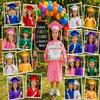 5 set Preschool & Kindergarten Graduation Cap and Gown, Shiny Kids Graduation gown with Tassel 2026+2027 Charm Red view 4