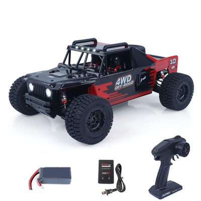 wheelfun US in Stock, 1/10 Radio Control Desert Truck 1003 4WD Electric RC Off Road Car Metal Motor Base Light System Gyro Remote Controller 80KM/H Hobby Grade Model for Ages 14+