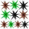 10PCS 22Inch Star Explosion Foil Balloons, Large Black Green Brown Balloon, Spike Cone Game Theme Star Balloons for Birthday, Graduation, Wedding & Party Decorations view 1