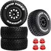 12mm Hex RC Wheels and Tires 1/10 RC Off-Road Car RC Truck Tires RC Short Course Truck Tires for 1/10 Slash 2WD/44 F-150 Axial Losi Redcat Rc4wd HSP Tamiya HPI Kyosho 4PCS/Set(Black) view 1