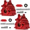 Alloy Front Rear Diff Gearbox Case Set with Bearing AR310854 for ARRMA 1/7 Felony/Fireteam/Infraction/Mojave 6S,1/8 Outcast/Talion/Typhon/Kraton/Notorious 6S Upgrade Parts 2 Sets (Red) view 1