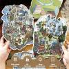 3D Scene Sticker Book Adult Therapy, 4 Sets DIY 3D House Stickers Make Your Own Warm Home, Supermarket, Coffee Shop, Music Bar, Cute Cartoon Scene Stickers for Adult Kids Relief Stress Pass The Time view 4