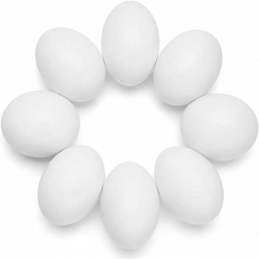 10PCS Simulation Egg White Plastic Fake Eggs DIY Easter Ornaments Painting and Realistic Egg Crafts for Party Home Decor