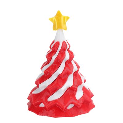 3D Printed Multicolor Christmas Tree Spiral Stacking, Enhances Focus, Red, Green, White, Fidget Christmas Tree Toy, Holiday Fidget Ornament, Lightweight, for Home, Adults
