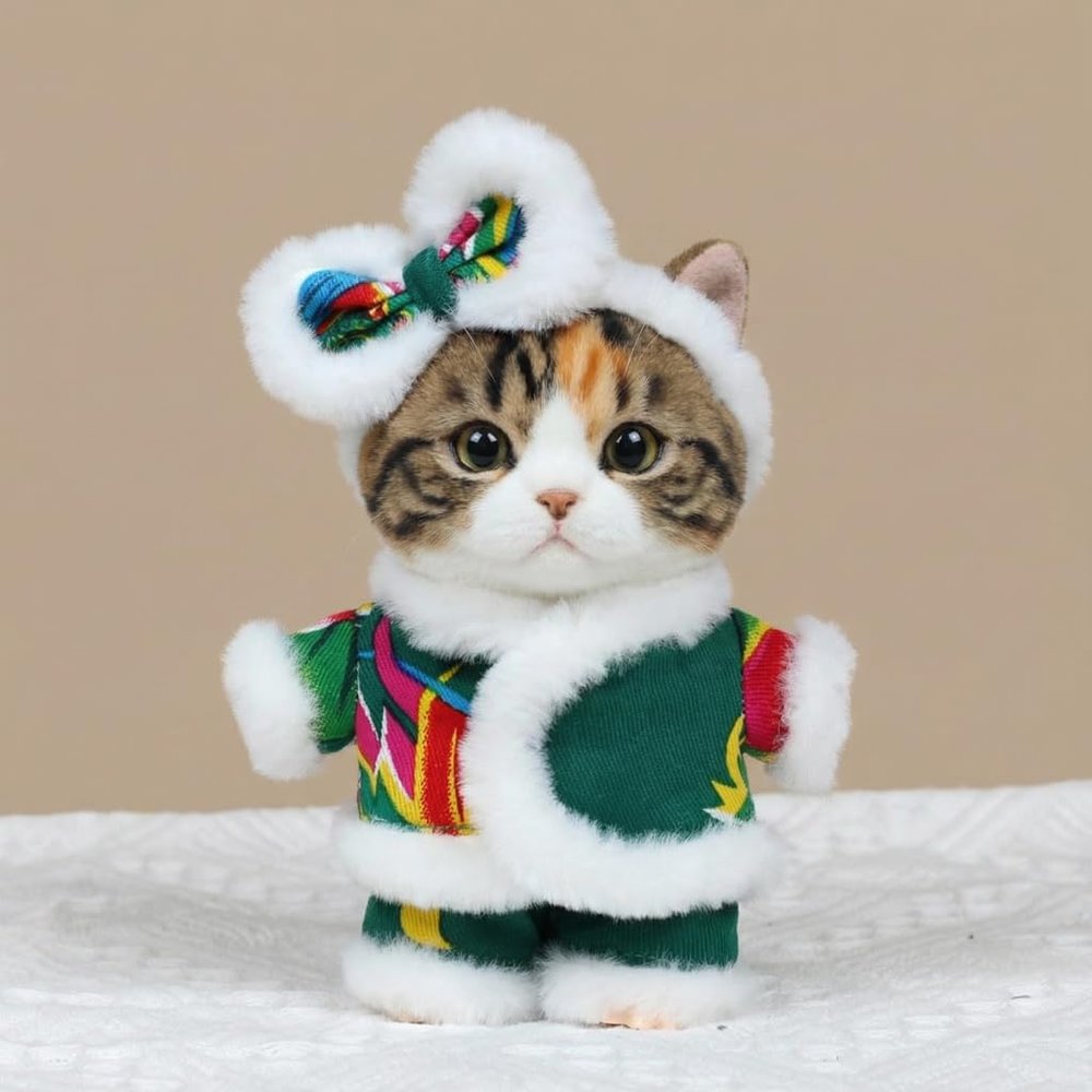 Suitable for 10-17 cm Trendy Doll Clothes, Small Fresh Style (excluding Dolls) (Three-Piece Set of Large Flower Jacket (Green).)
