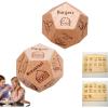 2-Pack Valentines Day Gifts,12-Sided Wooden Food Dice Set - Birch Engraved Meal Decision Maker for Family Game Night, Creative Kitchen Gift for Couples & Home Cooks view 1