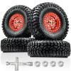 2.2" RC Crawler Beadlock Wheels & Tires Set, Soft Sticky Mud Terrain Tires 5.0x1.9, CNC Aluminum Rims 12mm Hex, 5.5mm Offset for TRX4 SCX10 TRX6 Gen8 view 1