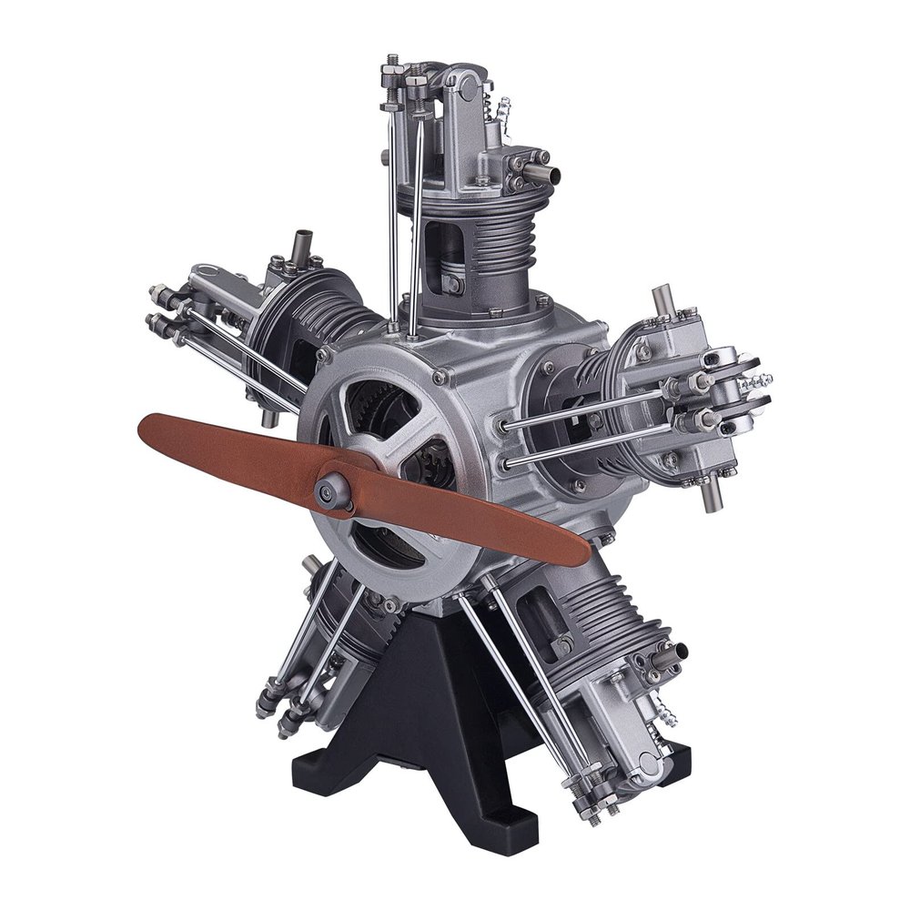 1:6 Five-Cylinder Radial Aircraft Engine Model  230+PCS Metal DIY Assembly Kit, Motor-Driven Simulation Engine, Educational Mechanical Model for Collectors & Gift Display