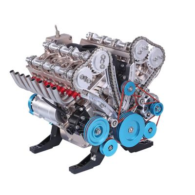 1:3 Metal V8 Engine Model  500+PCS DIY Mechanical Assembly Kit, Motor-Driven Simulation Engine, Educational Science Experiment Toy & Premium Display Model for Collectors
