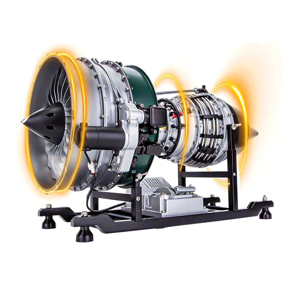 1/10 Mechanical Dual-Spool Turbofan Engine Model  1000+PCS Metal DIY Assembly Aerospace Engine with Motor Drive, Visible Structure Design, Educational Display Model for Collectors