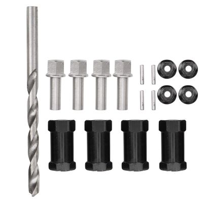 RC Lengthening Widening Coupler, Aluminum Alloy Wheel Spacers for SCX10 1/10 Scale RC Cars, 4 Sets with 5.5mm Drill Bit and Accessories, Enhances Stability and Grip on Off - R (25mm)