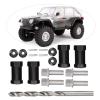 RC Lengthening Widening Coupler, Aluminum Alloy Wheel Spacers for SCX10 1/10 Scale RC Cars, 4 Sets with 5.5mm Drill Bit and Accessories, Enhances Stability and Grip on Off - R (25mm) view 3