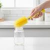 2-Pack Baby Bottle Brush, Dinosaur Themed Bottle Cleaning Brush, 360 Silicone Sponge Head for Cleaning Baby Bottles, Sippy Cups & Straws, Yellow view 3