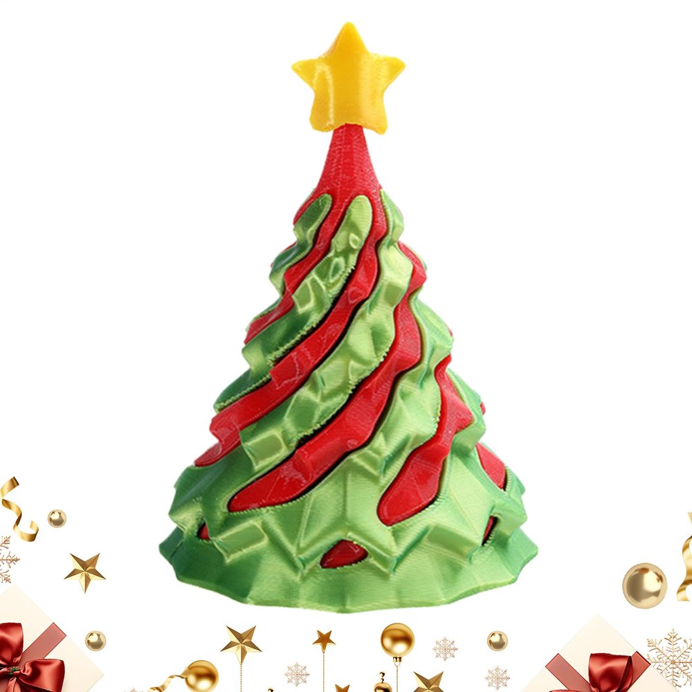 3D Printed Christmas Tree Fidget Toy, Collectible Desktop Ornament & Passthrough Holiday Figure, Interactive Stress Relief Decoration, Fun for Teens Adults Boys Girls Apartment Dorm