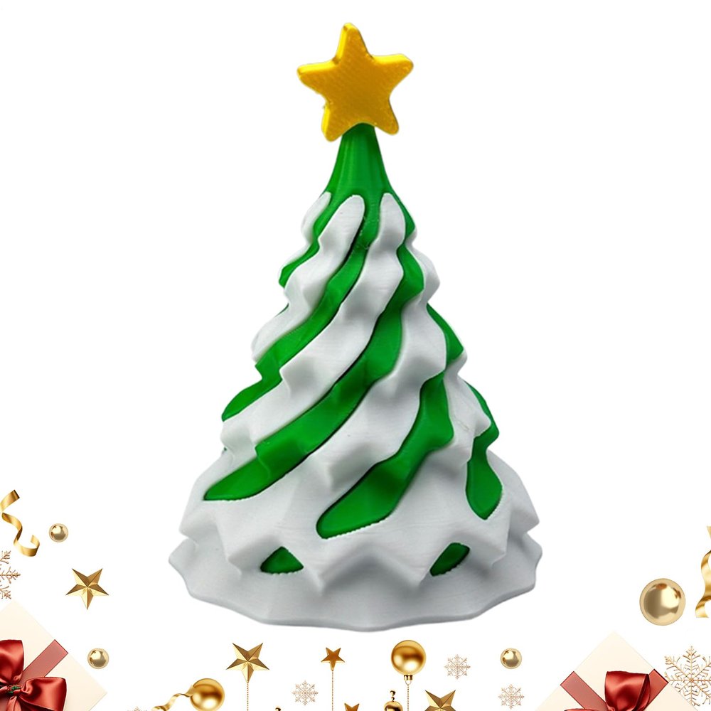 3D Printed Christmas Tree Fidget Toy, Collectible Desktop Ornament & Passthrough Holiday Figure, Interactive Stress Relief Decoration, Fun for Teens Adults Boys Girls Apartment Dorm