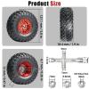 2.2 RC Crawler Tires 1/10 Beadlock Wheels 12mm Hex, Mud Terrain Rock Tires Soft Rubber 5.0x1.9, Aluminum Beadlock Rims 5.5mm Offset, RC Wheel Tire Set for SCX10 TRX4 TRX6 Gen8 VS4-10 D90 CFX view 2