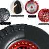2.2 RC Crawler Tires 1/10 Beadlock Wheels 12mm Hex, Mud Terrain Rock Tires Soft Rubber 5.0x1.9, Aluminum Beadlock Rims 5.5mm Offset, RC Wheel Tire Set for SCX10 TRX4 TRX6 Gen8 VS4-10 D90 CFX view 3