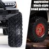 2.2 RC Crawler Tires 1/10 Beadlock Wheels 12mm Hex, Mud Terrain Rock Tires Soft Rubber 5.0x1.9, Aluminum Beadlock Rims 5.5mm Offset, RC Wheel Tire Set for SCX10 TRX4 TRX6 Gen8 VS4-10 D90 CFX view 4