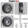 2.2 RC Crawler Tires 1/10 Beadlock Wheels 12mm Hex, Mud Terrain Rock Tires Soft Rubber 5.0x1.9, Aluminum Beadlock Rims 5.5mm Offset, RC Wheel Tire Set for SCX10 TRX4 TRX6 Gen8 VS4-10 D90 CFX view 2