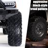 2.2 RC Crawler Tires 1/10 Beadlock Wheels 12mm Hex, Mud Terrain Rock Tires Soft Rubber 5.0x1.9, Aluminum Beadlock Rims 5.5mm Offset, RC Wheel Tire Set for SCX10 TRX4 TRX6 Gen8 VS4-10 D90 CFX view 4