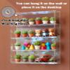 16 in Width Acrylic Display Cabinet, Wall Hanging Acrylic Display Case for Figures, Minifigure Storage Shelves Showcase Box with Door(Orange,3 Tier) view 2