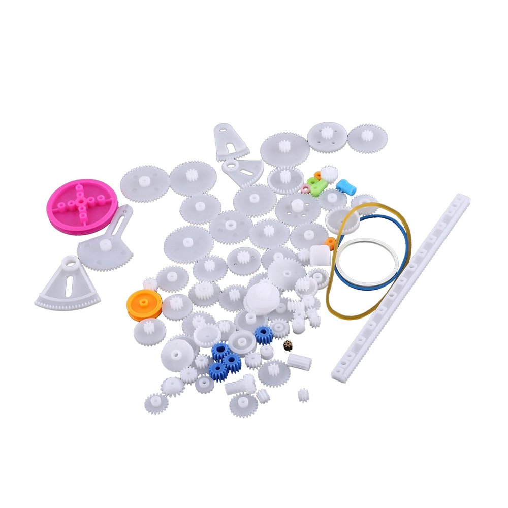 Irfora Plastic Gears Pulley Belt Kits Crown Gear Set Robot Motor Gear Pulley Set, for Model Making Accessories, Great Replacement Parts with Many Options (85 kinds Gear kit)