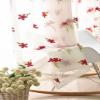 HooHero White Korean Style Fresh Wedding Room Floral Embroidered Sheer Curtains Voile Rod Pocket Top Home Decoration for Living Kids Childern Room view 1