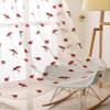 HooHero White Korean Style Fresh Wedding Room Floral Embroidered Sheer Curtains Voile Rod Pocket Top Home Decoration for Living Kids Childern Room view 2