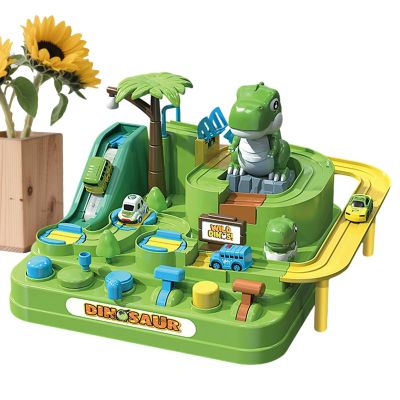 Car Track Toy, Jungle Adventure, Sliding Train Vehicle Ramp, Christmas Adventure Theme Racing Track, Sliding Car Tracks Toy for Kids, Parent-Child Interactive Games, Birthday Gift for Kids - Dinosaur